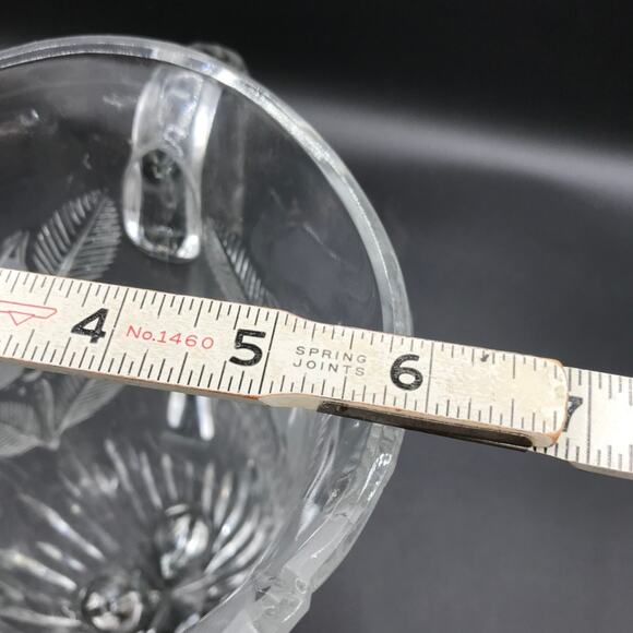 Vintage Fifth Avenue Crystal Frosted Etched Tulip Glass Pitcher Made in Poland - Picture 9 of 9